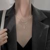 Collar de sonrisa de doble capa para mujer, diseño de nicho superpuesto, cadena de clavícula de alta calidad, circonita, elegante, ligero, de lujo, combina con todo, moderno.