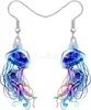 Novedad Tiburón Blanco de Acrílico Pendientes Anime Medusa Tortuga Colgante Joyería Animal Marino Regalo Acero Inoxidable