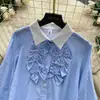 Camisa de Rayas Retro Francesa de Trabajo Pesado para Mujer 2026 Otoño Casual Manga Larga Holgada Top de Temperamento para el Trabajo