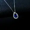 Collar Versátil de Plata 925 para Mujer, Lujo Ligero, Zafiro de Cultivo, Estilo Minimalista, Moda Nicho de Alta Gama, Joyería Simple para el Día a Día
