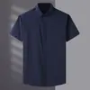 Camisa Blanca Pura de Manga Corta para Hombre Tallas Grandes Camisa Tallas Grandes Negocios Hombres Gordos Moda de Verano Manga Corta Holgada