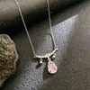 Collar de acero de titanio con cadena para clavícula femenina, imitación de calcedonia de hielo alta natural, Buda, accesorios de regalo de cumpleaños avanzados, venta al por mayor en vivo