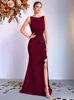 Vestido Longo Europeu e Americano Transfronteiriço Intelectual e Elegante com Design de Pregas na Cintura da Moda, Vestido de Festa de Alta Qualidade para Mulheres