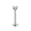 Anillo de labio de acero inoxidable de 7 piezas para piercing transfronterizo, bola de amor, diamante, clavo de nariz, acrílico, varilla suave UV, pendiente de oreja