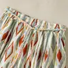 Pantalones Casuales de Pierna Ancha Sueltos Estilo Retro Resort Estampado de Diamantes Cintura Alta Verano 2026