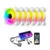 Ventilador de Caja Cool Moonlight de 6 Pines 12cm Círculo Fino Multicapa Refrigeración RGB para Computadora de Escritorio Ventilador de Refrigeración Silencioso