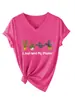 Acabei de Regar Minhas Plantas Amazon Ebay Site Independente Moda Casual Camiseta Feminina de Gola V com Manga Curta