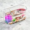 Tanque de peces dorados de plástico transparente de escritorio transfronterizo cubo de oficina de Amazon tanque de peces adornos de micro paisajismo para sala de estar tanque de tortugas