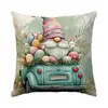 Funda de Almohada de Pascua con Conejo, Huevos y Diseños Florales, Hecha a Medida para Amazon, Funda Decorativa para Cojín de Sofá