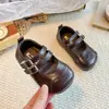 Zapatos Mary Jane para niñas, nueva colección otoño 2026, antideslizantes, estilo retro francés y coreano, versátiles, con doble hebilla, zapatos de cuero para niños