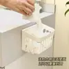 Caja de Almacenamiento para Toallas Faciales, Almacenamiento Secundario para Toallitas de Algodón Desechables, Cesta Colgante para Baño sin Taladro