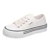 Zapatillas blancas para mujer con diseño de grulla de almohada blanca 2026 primavera y otoño nuevas zapatillas de lona versátiles de suela gruesa estilo coreano casual zapatillas de colores combinados