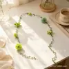 Cortinas decorativas florales azul verdoso para montaje de escenas de fiestas en casa, decoración de bodas y decoración del hogar