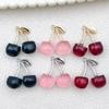 Resina simulación fruta tridimensional cereza accesorios de joyería diy aretes llavero colgante collar colgante pequeño