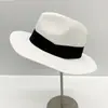 Nuevo Sombrero de Paja Panama de Verano Estilo Europeo y Americano Sombrero Británico para Hombres y Mujeres Sombrilla Sombrero de Playa para Exteriores Estilo Caliente Transfronterizo