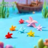 Mini estrelas-do-mar coloridas, enfeites para paisagem em miniatura, decorações de artesanato em resina, estilo Mediterrâneo, estrela-do-mar de cinco pontas