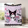 Manta de Franela Sanrio Kuromi Cinnamoroll Dibujos Animados Manta de Aire Acondicionado Siesta de Estudiante Funda para Sofá Manta Directo de Fábrica