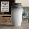 Vaso de Cerâmica Retrô Nostálgico, Recipiente de Flores Novo Estilo Chinês de Luxo Leve, Jarra de Cerâmica Grossa Fosca Preto e Branco, Ornamento de Decoração para Bancada de Casa