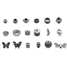 Accesorios de Plata de Ley S925 Flor Pequeña Mariposa Separador Separador Cuerda de Cuentas DIY Pulsera de Cristal Collar Accesorios de Joyería