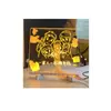 Placa de desenho acrílica transparente apagável DIY transfronteiriça com luz LED, quadro de mensagens, quadro de escrita, brinquedo de desenho