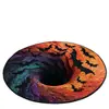 Alfombra Redonda de Felpa de Cristal para Piso, Trampa Visual 3D de Halloween, Alfombra con Ilusión de Espiral de Celebridad de Internet, Felpudo para Decoración de Festival en Sala de Estar