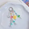 Nuevo colgante de flor de tulipán y mariposa, colorido, lindo, para llavero de niña, cadena colgante, accesorio para mochila de estudiante, regalo