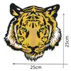 Parche de Tela Bordado de Cabeza de Tigre Agresiva Parche Decorativo Grande de Moda para Espalda de Abrigo Flor de Subsidio para Reparación de Agujeros de Animales