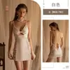 Camisón sexy Kameixue con diseño calado, vestido ajustado que ciñe la cintura, lencería privada sexy, vestido con tirantes de lazo 1740