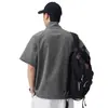 Camiseta de Verano de Manga Corta para Hombre Xintang, Nueva Camiseta Pulóver de Estilo Veraniego con Cuello Alto de Manga Corta, Holgada y Casual.