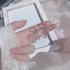 Pendientes de Lazo de Moda y Dulces con Pedrería, Pendientes Vintage de Mariposa con Pedrería Estilo Corte, Pendientes Largos de Borla