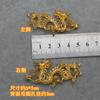 Diadema Cheongsam DIY Accesorios de Dragón Chapados en Oro de Aleación China Ventilador Redondo Xiuhe Par Decorativo de Zapatos de Boda Animales Auspiciosos
