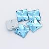 Cristal Super Brillante Cuadrado Doble Agujero Fondo Plano Diamante DIY Cristal Diamante Cosido a Mano Ropa Joyería para Boda Diamante