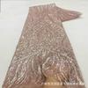 Nuevo en stock Europeo y Americano flor de posicionamiento bordada a máquina grande tubo de cuentas cuentas de burbuja tela encaje de alta gama vestido de fiesta banquete de boda