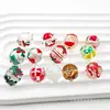 Liquidação Miçangas de Vidro com Gotejamento DIY Contas Redondas Pintadas à Mão para Natal Furo Reto Contas Soltas Acessórios para Joias Pingentes de Pulseira