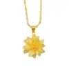 Pendente Flor Bauhinia Popular de Venda Quente Banhado a Ouro para Mulheres, Novo Estilo Chinês Grande Flor Imitação Ouro de Areia Vietnamita Antigo Joias Atacado