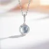 Colar Pingente Lâmpada Pequena Jade Espuma Água Corrente Feminino Corrente da Clavícula Estilo Chinês Simples Estilo Luxo Leve Estilo Quente de Transmissão ao Vivo Venda Direta da Fábrica