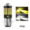 Faro Led para Motocicleta de Alto Brillo Transfronterizo H4 P15D Ba20D Doble Color Amarillo y Blanco Foco Modificado con Luz Fuerte