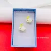 Brincos de Coelho Imitação Hetian Banhados a Ouro Latão Luxo Leve Alto Padrão Novo Estilo Chinês Exquisitos Pequenos Tridimensionais Brincos Atacado