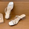 Diseño de Moda Europea con Zapatillas de Falda Nueva Primavera, Verano y Otoño Estilo Casual para Ir al Trabajo Zapatillas con Pedrería
