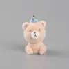 Resina Flocada Lindo Perrito Funda para Teléfono Bolso Colgante Llavero DIY Colgante Adorno Decoración Accesorios