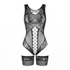 Pensamentos Noturnos Lingerie Sexy Noturna Sexy Decote Profundo Vazado Peça Única Renda Apaixonada Sem Tirar Sexy Uniforme de Garota Hot 5308