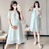 Vestido de Maternidad de Verano 2026, Dulce y Holgado, Adelgazante, Tallas Grandes, Vestido de Línea A Moderno para Mujeres Embarazadas