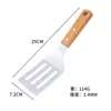 Conjunto de Espátulas de Aço Inoxidável com Cabo de Madeira Estilo Japonês para Cozinha Doméstica, Fritura e Ferramentas de Cozinha, Espátula para Cozinhar Bife na Chapa de Ferro
