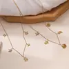 Colar Oceânico de Ouro Galvanizado a Vácuo 18K com Zircônia Aogu, Venda Cruzada Popular, Corrente para Clavícula com Personalidade Única para Mulheres