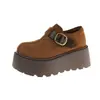 Zapatos Birkenstock de suela gruesa para chica bajita, mujer, nuevo estilo otoño 2026, plataforma de aumento de altura 7 cm, mocasines casuales slip-on, zapatos individuales