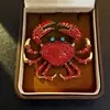 Broche Grande de Caranguejo com Strass Fofo Europeu e Americano Cross-Border Aliexpress Broche Animal Criativo Versátil Acessórios para Roupas
