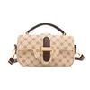 Bolso de hombro con textura y estampado retro moderno, de moda, 2024, de gran capacidad, cuadrado pequeño, en color de contraste.