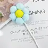 Enfeite de bolo de flor plug-in bola tridimensional bola de algodão colorida arranjo de cartão de girassol mesa de sobremesas de aniversário para assar