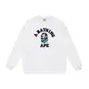 Moletom BAPE com Estampa de Camuflagem Ape Head Gola Redonda para Homens, Tendência Solto Manga Longa Estilo Casal, Nova Coleção Outono/Inverno