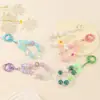 Llavero Creativo de Colores Frescos Candy Chapado con Cuentas Llavero de Moño Corazón Colgante Pequeño para Bolsa Suministro